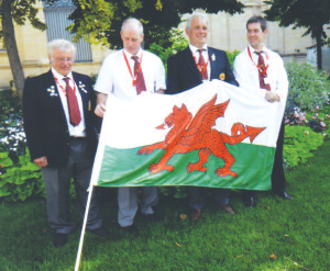 Welsh Ploughing Team in Bordeaux: L to R - John Nixon World Board Member, Aled Morgan Coach & Judge, Rhodri George Competitor, Elfed Jones Competitor