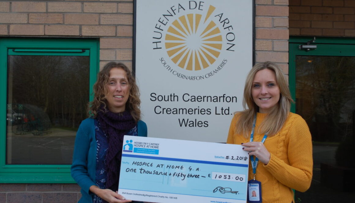 South Caernarfon Creameries Grand Donation to Hospice at Home