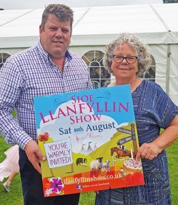 Llanfyllin Show president Janet Jones with chairman Dyfrig Jones.