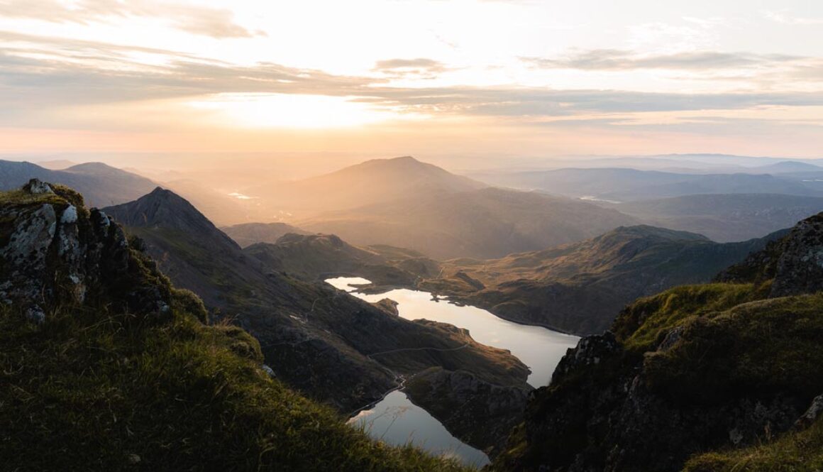 Sunrise in the Snowdonia Mountains