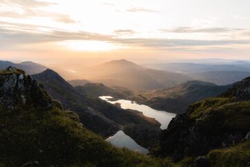 Sunrise in the Snowdonia Mountains