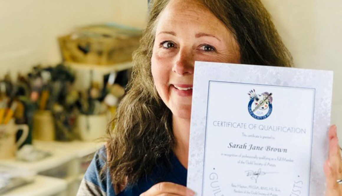 Welsh artist Sarah Jane Brown receives Guild Society of Artists award in recognition of the high standard of her work