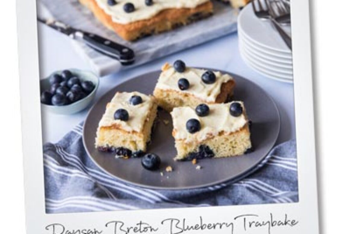 Paysan Breton Blueberry Traybake with Orange Cream Cheese Frosting