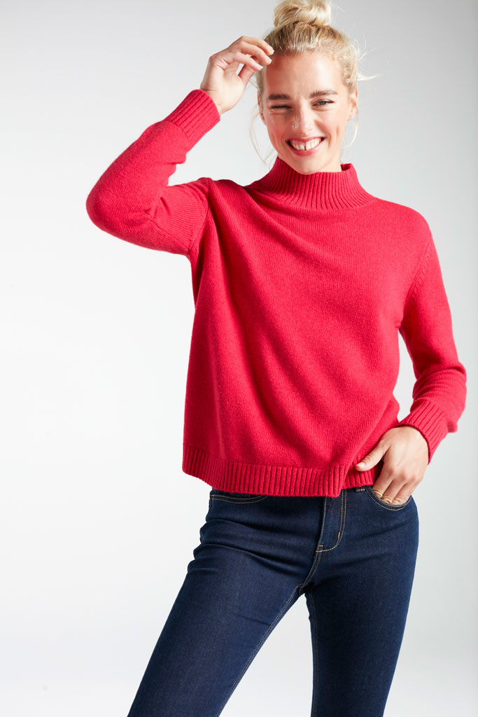 Boxy Rib-Neck Merino Bamboo Jumper from Bam