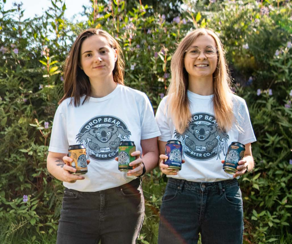 Drop Bear Beer Co. founders Sarah McNena (left) and Joelle Drummond (right)