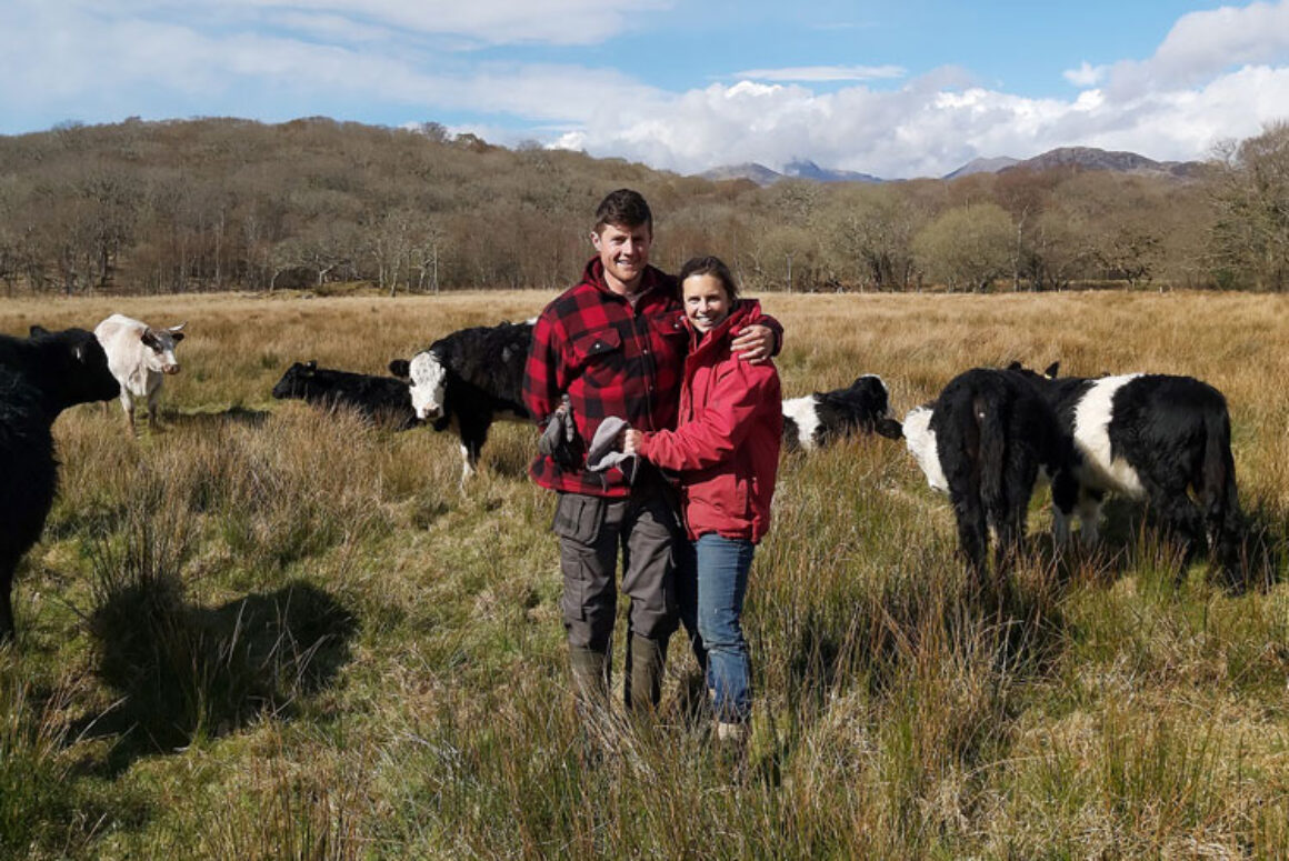 Young North Wales Beef and Sheep Farming Couple Embrace Food Production and Conservation
