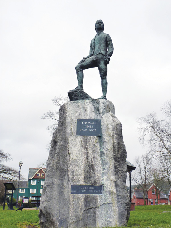 Statue of Welsh Landscape painter Thomas Jones erected in Temple Gardens. Statue of Welsh Landscape painter Thomas Jones erected in Temple Gardens.