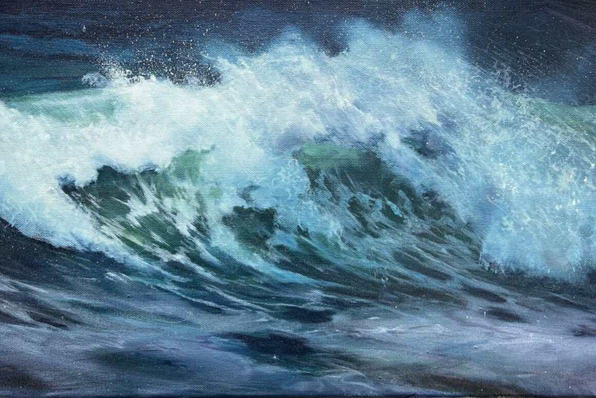 Wave Painting by Artist Sarah Jane Brown Selected for Prestigious Marine Art Exhibition