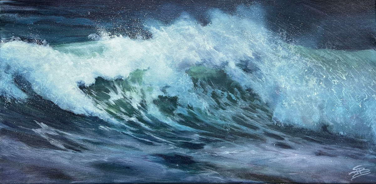Wave painting by Pembrokeshire artist Sarah Jane Brown selected for prestigious marine art exhibition