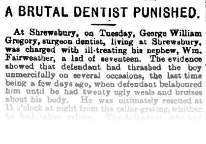 Geoff Brookes’ Welsh History – July 1897 – A Dodgy Dentist