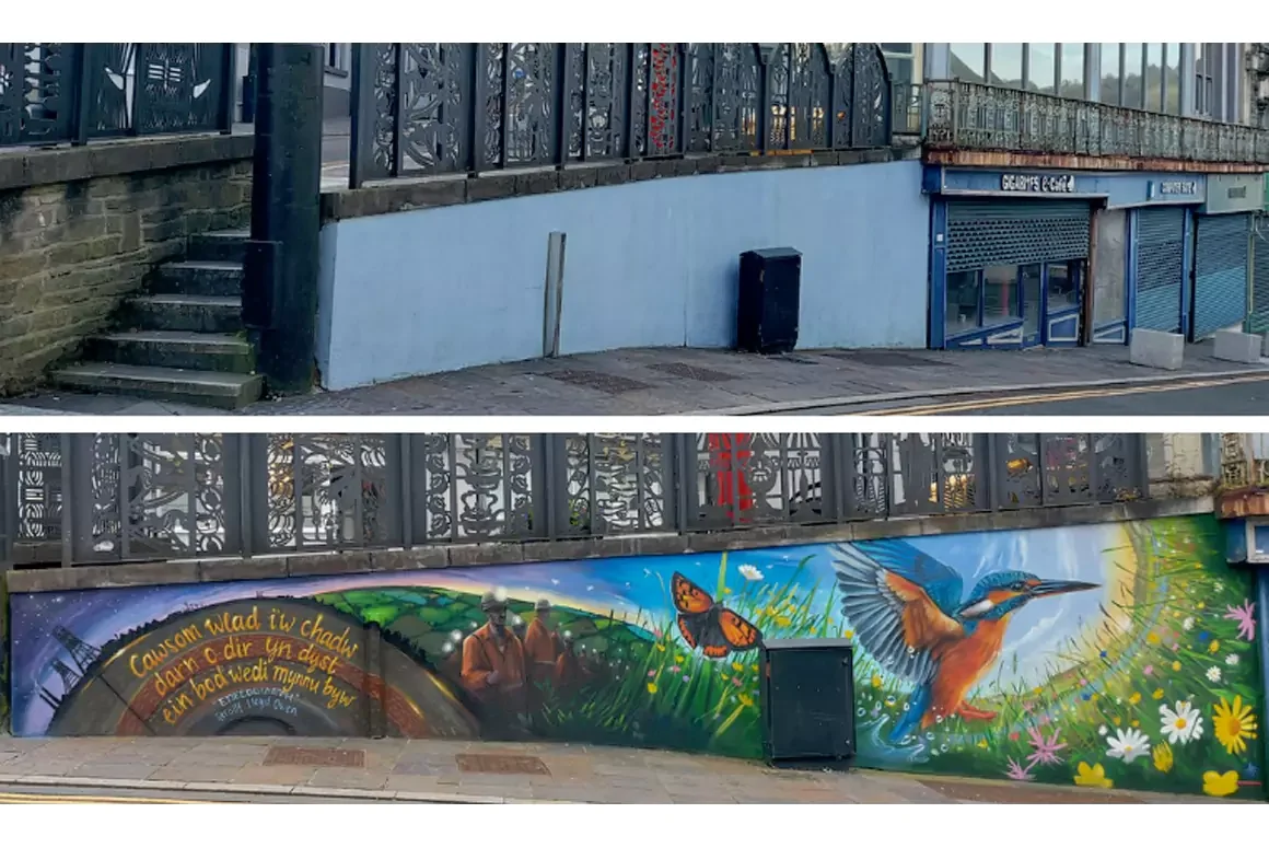 New Mural Brightens up Bargoed Town Centre