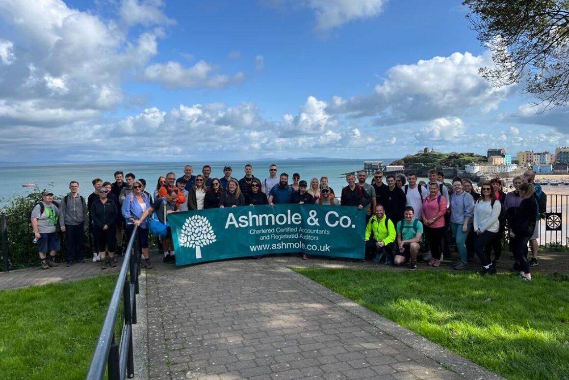Tenovus Cancer Care benefit as Ashmole & Co staff swop calculators for walking boots.