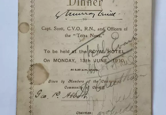 Scott of the Antarctic’s Farewell Dinner Remembered as Memorabilia Lands at Cardiff Auction House