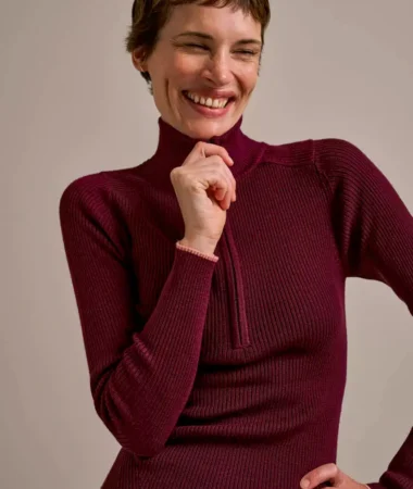 The Explore Half Zip Rib Knit from BAM
