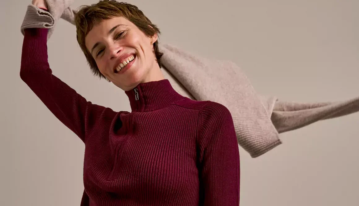 The Explore Half Zip Rib Knit from BAM