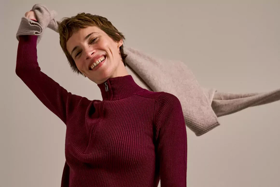 The Explore Half Zip Rib Knit from BAM