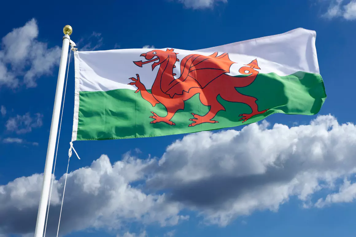 The red dragon symbolises the Celts’ victory over the white dragon (the Saxons)