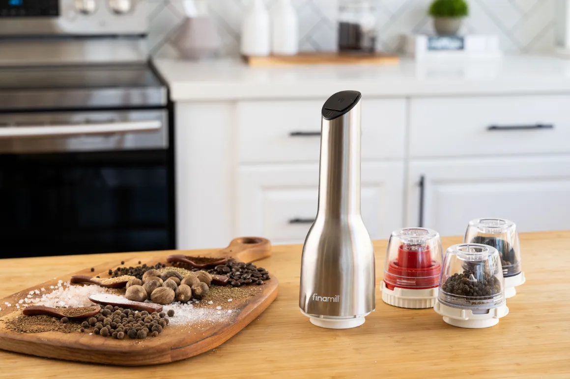 FinaMill Rechargeable Pepper Mill & Spice Grinder Gift Set (Boxed)