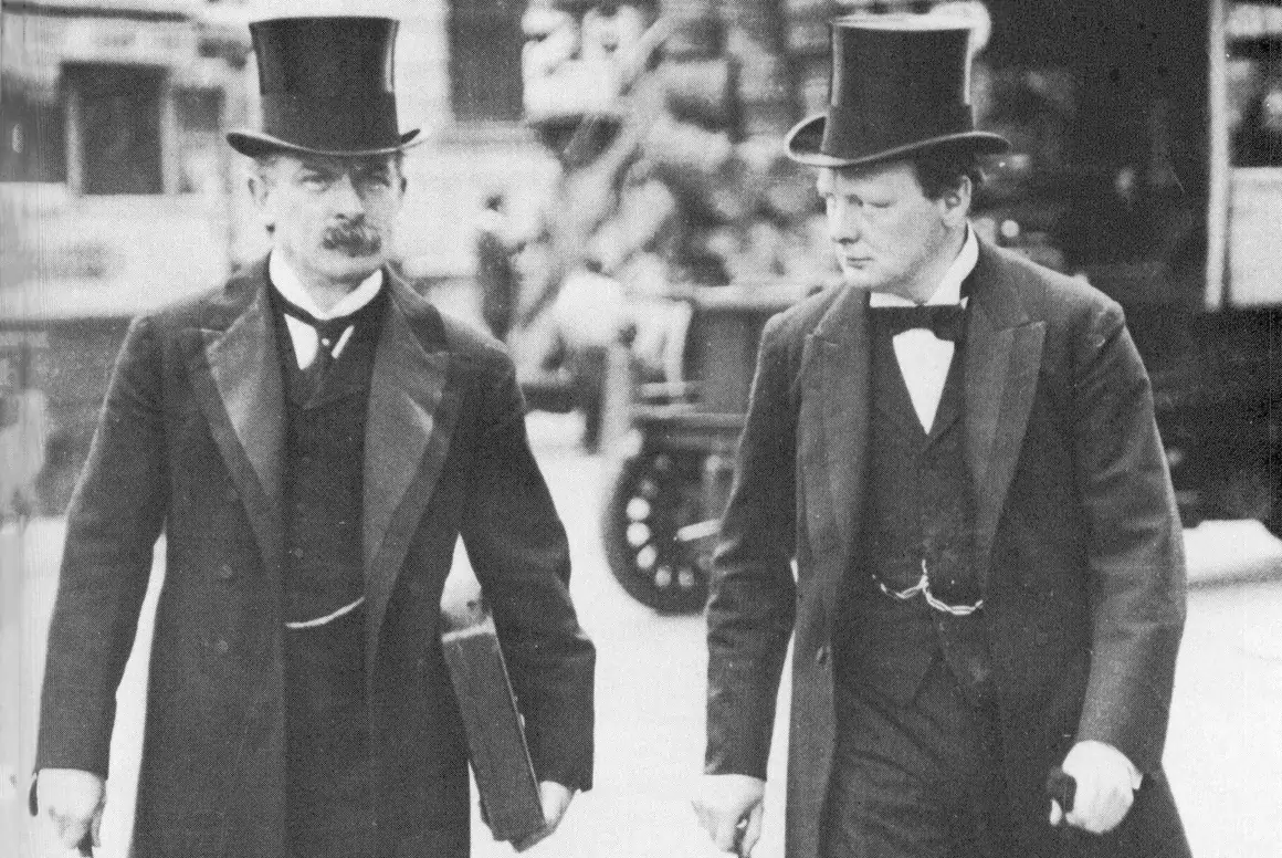Lloyd George pictured with Winston Churchill in 1907, when they were both members of the Liberal Party.[Source]