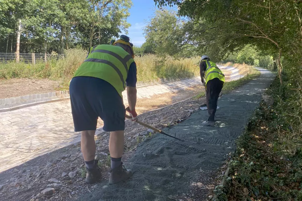 Towpath being finished.