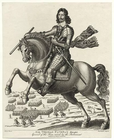 August 19th Through the Years Sir Thomas Fairfax, line engraving, 1680