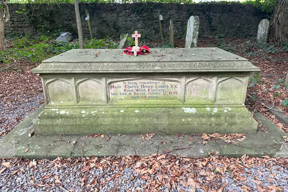 The tomb of Major Charles Henry Lumley VC in Brecon Cathedral cemetery The tomb of Major Charles Henry Lumley VC in Brecon Cathedral cemetery