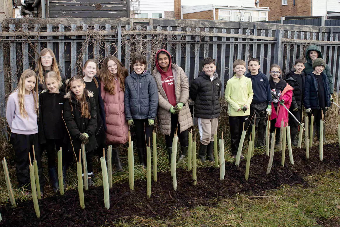 Primary Pupils Help Shape New School Nature Habitat