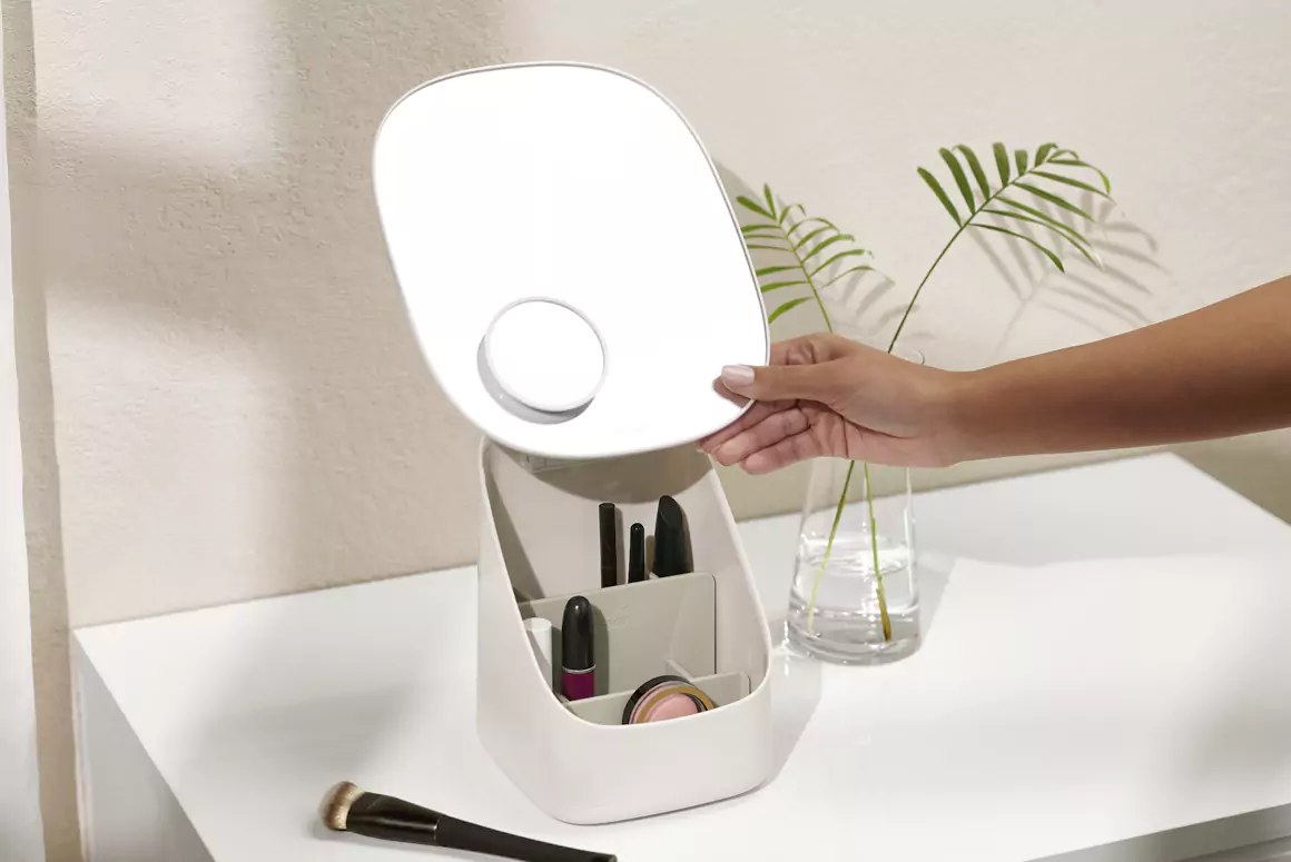 Viva Pedestal Mirror with Storage from Joseph Joseph