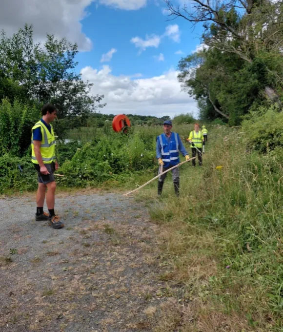 Canal & River Trust Volunteers Scything Ahead at Nature Reserve Canal & River Trust Volunteers Scything Ahead at Nature Reserve